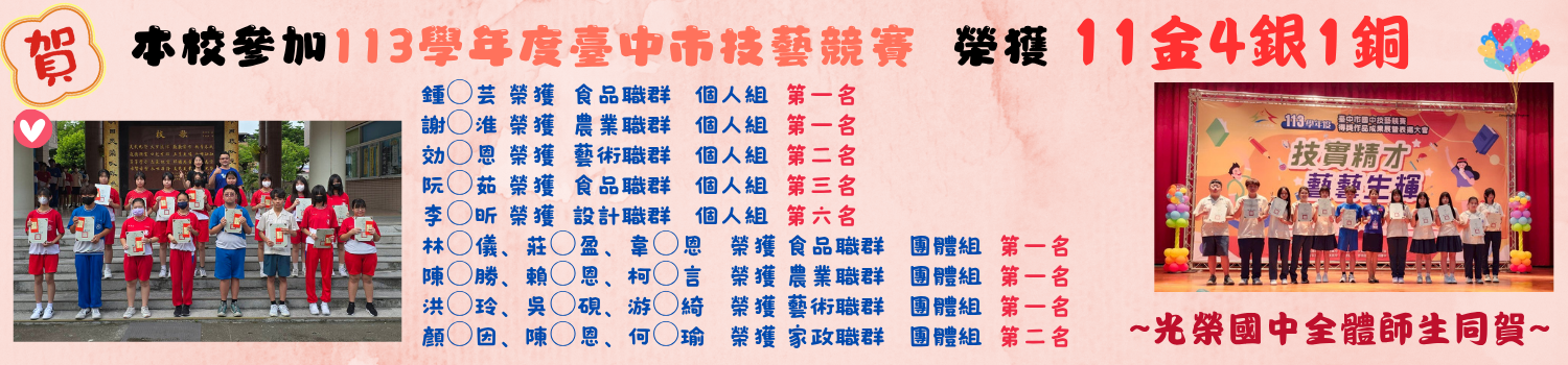 113學年度臺中市技藝競賽